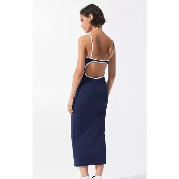 NWT Pull & Bear Strappy midi dress with cut-out - Picture 3 of 5